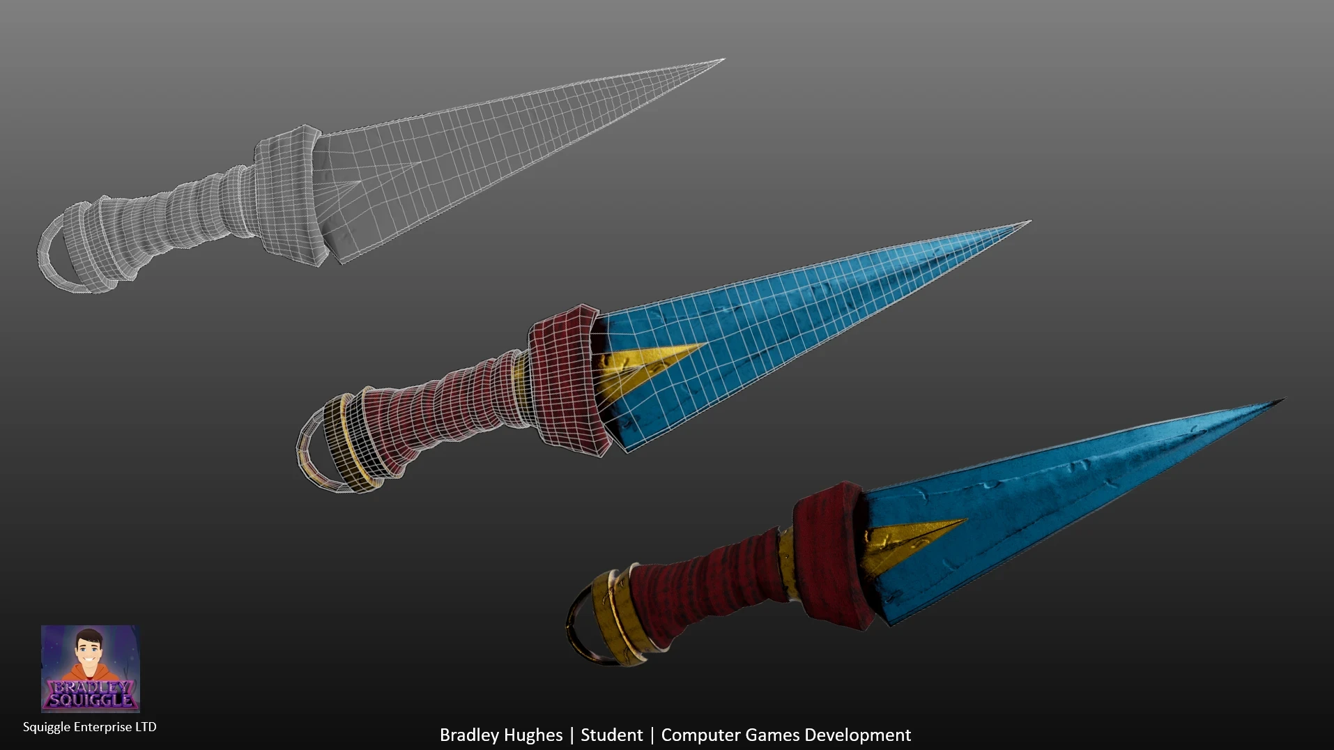 This is the version of my dagger I used which has a poly count of 2600.