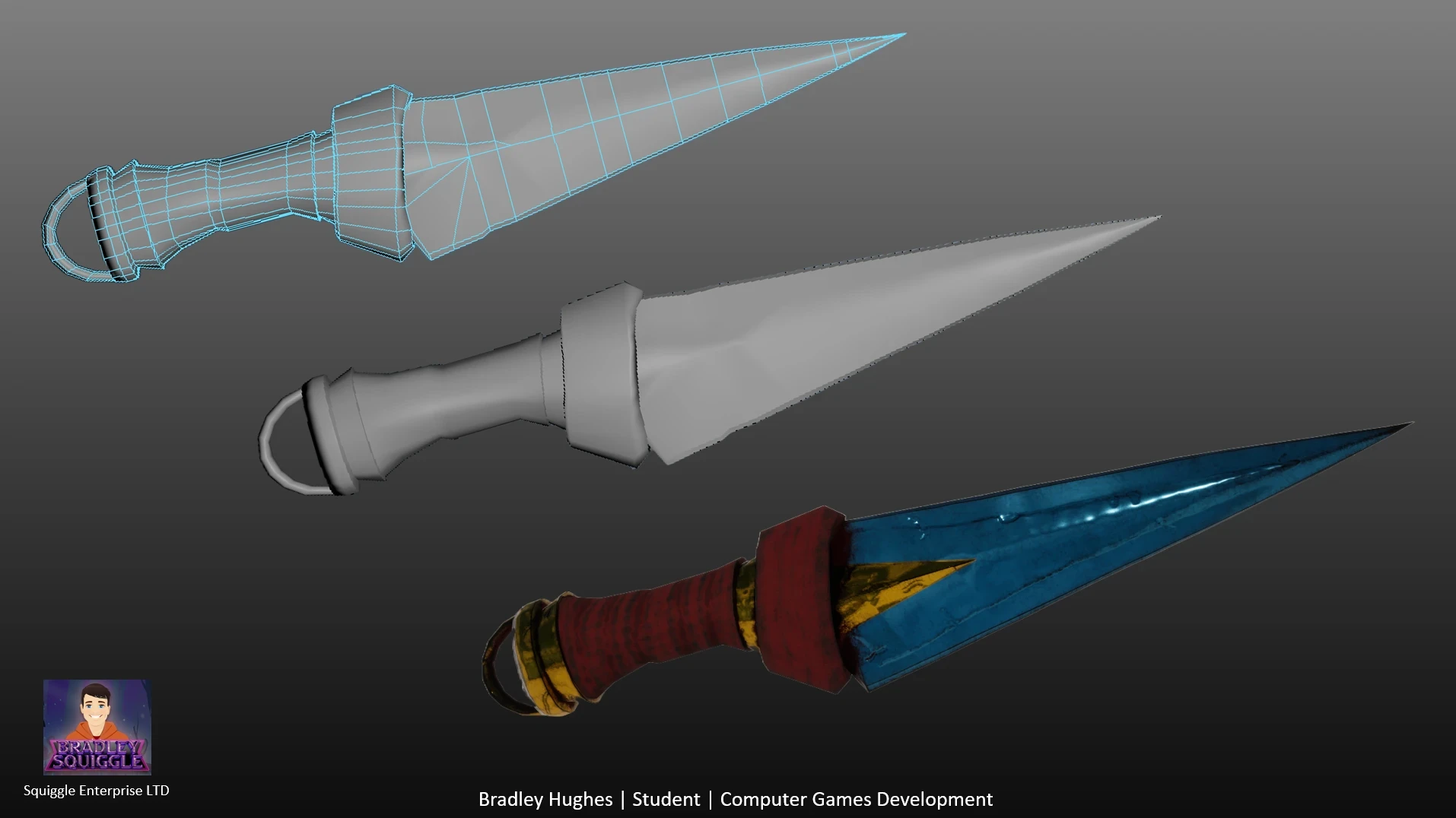 This is also another optimised version of my dagger with a 600 poly count.